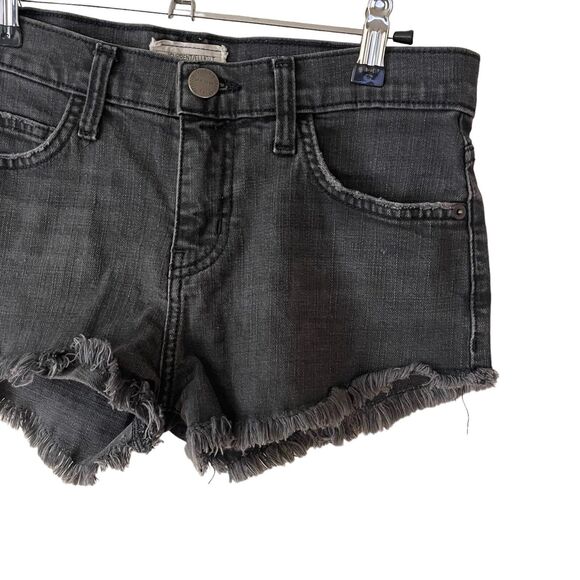 Current/Elliott 24 The Gam Short Dust Destroy Aged Soft Black Raw Hem - Picture 6 of 9